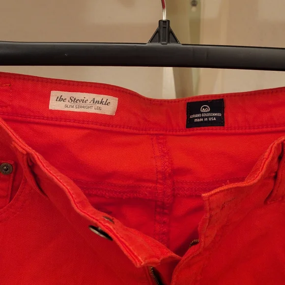 AG Adriabo Goldschmied  Vibrant Red Pants 30 - Picture 3 of 13